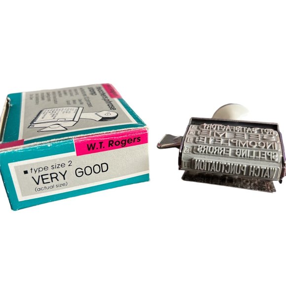 Vintage‎ W.T Rogers Teacher Rubber Stamp With 2 Different Phrases Brand New - Picture 5 of 6